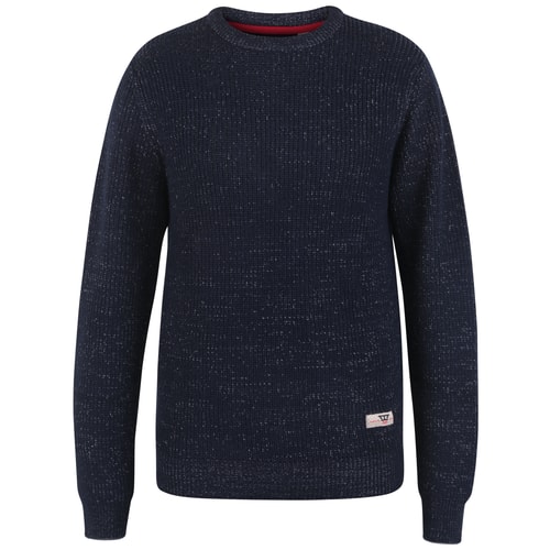 D555 Flowton Ribbed Knit Crew Neck Jumper Navy Twist